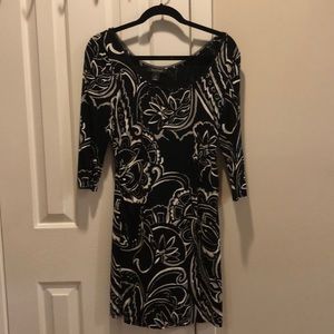 White House Black Market B/W Paisley Dress